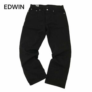 EDWIN エドウィン S403 ストレッチ ストレート ブラック デニム パンツ ジーンズ Sz.36　メンズ 黒 日本製 大きいサイズ　C4B02277_5#R