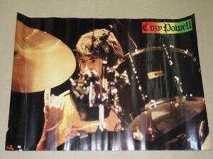 P2-4 ポスター 非売品 ポリドール Cozy Powell コージー パウエル 51cm × 72cm Photo K.Hiki ドラマー ロック