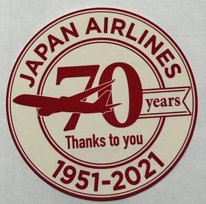 JAL 70周年記念ステッカー