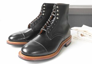 ★未使用 VIBERG ◆ ストレートチップ レースアップ ブーツ 黒 サイズ7 (靴クリーム付) 定18万円 レザー Dainiteソール ヴァイバーグ ◆480