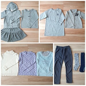 ★秋冬 子供服 女の子 サイズ120・130 10点セット カーディガン・フリース・セットアップ motherways・GU 未使用品有★