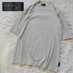 【VERSACE】ヴェルサーチ ストレッチ素材 モックネック 半袖Tシャツ