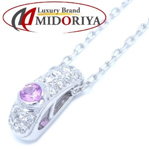 MIKIMOTO ミキモト ネックレス ピンクサファイヤ0.12ct ダイヤモンド0.15ct K18WG ホワイトゴールド/290629【中古】