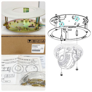 【未使用品】JVCケンウッド/公共産業システム DA-FM1500 防犯カメラ 穴径φ189 取り付け金具 天井埋込 ブラケット 天井加工 ※No.1※