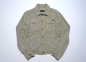 定価30万 極美品 TOM FORD トムフォード ICON DENIM JACKET アイコン デニムジャケット BAJ41 TFD116 ベージュ系 メンズ S Gジャン