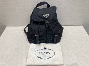 M5958【正規品】PRADA プラダ テスートナイロン×サフィアーノ レザー リュック 三角ロゴ 黒 ブラック 白タグあり メンズ レディース