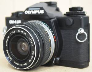 ★ OLYMPUS オリンパス OM-４Ti ボディ ブラック + G.ZUIKO AUTO-W 35mm F2.8 ★ かなり美品、完全動作品 ★ 一円出品、全国一律、送料無料