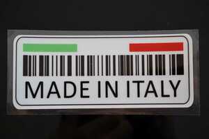 イタリア国旗　バーコード風　ステッカー　小　MADE IN ITALY FIAT AlfaRomeo等