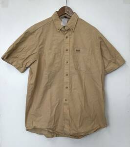 《 H 140》carhartt カーハート 半袖シャツ ワークシャツ アウトドア レジャー ベージュ トップス 1円スタート アメリカ古着 古着卸