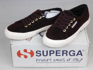 新品スペルガSUPERGA2750 CURVEFLANNELW DK BORDEAUX 23.0cm(EUR36)コーデュロイスニーカー