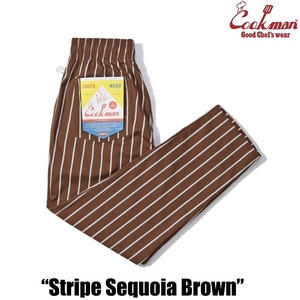 XLサイズ COOKMAN シェフパンツ Stripe Sequoia Brown ストライプ ブラウン クックマン Chef Pants