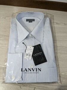 【M038】【未使用】LANVIN COLLECTION ランバン 長袖 ワイシャツ レギュラーカラー ストライプ 42-80