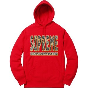 シュプリーム　Supreme Paisley Fuck Em All Hooded Sweatshirt　RED　L　シュプリーム　パーカー