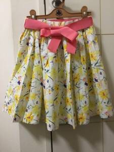 Petit Bateau 【中古】 152cm 12歳　フラワープリント　スカート