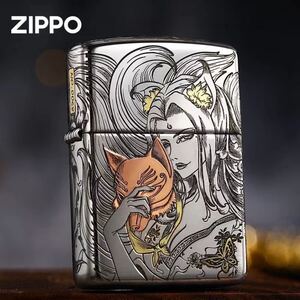 未使用 狐姫　ライター ZIPPO 喫煙グッズ ジッポー 6面刻印 オイルライター 真鍮製 新品