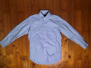 ☆微難有☆ユニクロ☆UNIQLO FINE CLOTH SHIRT☆オックスフォード長袖シャツ ボタンダウンシャツ S 青系