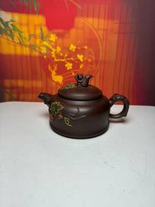 【蔵友館蔵品・紫砂壺・松鼠葡萄壺・強濟人款・紫泥】・茶道品・希少珍品・賞物・中国古美術