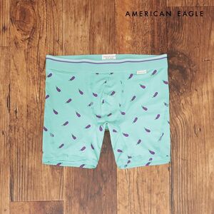 AMERICAN EAGLE/XSサイズ/ボクサーブリーフ 0237-4007 ストレッチ なすび プリント 遊び心 新品/緑/グリーン/ih205/