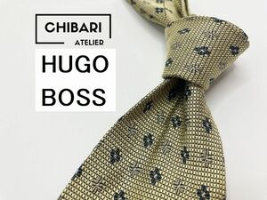 【超美品】HUGO BOSS　ヒューゴボス　ドット柄　ネクタイ　3本以上送料無料　ブラウン系　0903086