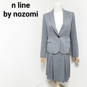 n line by nozomi 佐々木希プロデュース AOKI アオキ スカートセットアップ 美品 スーツ ビジネス シングル グレー 11 L レディース 