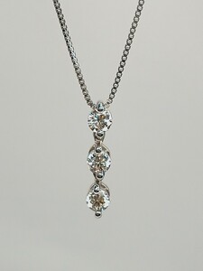 ★☆pt900★天然ダイヤ0.20ct☆pt850ネックレス40cm ペンダント☆68