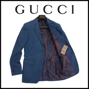 45万新品◆52=L◆GUCCI グッチ ネイビー裏地ホースビットジャケット1円