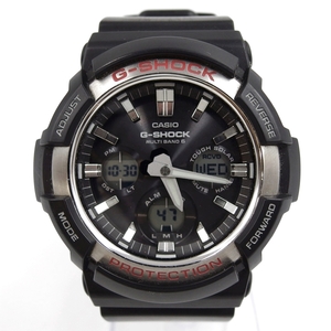 C24-1770 CASIO カシオ G-SHOCK GAW-100 Gショック アナデジ 電波時計 ブラック×シルバー タフソーラー 樹脂/SS メンズ クォーツ 腕時計