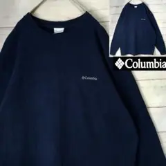 Columbia コロンビア 裏起毛 オーバーサイズ スウェット 刺繍ロゴ 紺