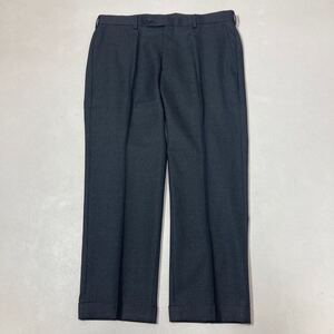 295 美品 NEWYORKER ニューヨーカー メンズ ウール スラックス W85 スーツ ビジネス パンツ チャコールグレー 裾ダブル 50114G