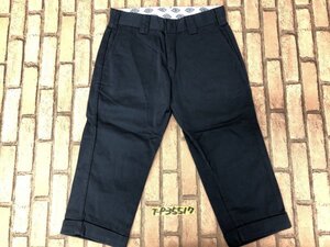 Dickies ディッキーズ メンズ ロゴステッチ ロールアップ クロップド 七分丈 カラーパンツ 2(29) 紺