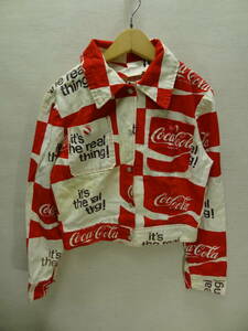 全国送料無料 超レア !! コカコーラ Coca Cola 子供服キッズ ショート丈ジャケット 150-160ぐらい