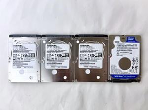 送料無料！500GB×4台セット 動作良好 東芝（TOSHIBA）製 MQ01ABF050 ほか　2.5インチ SATA HDD【 S・M・A・R・T値正常】