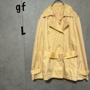 【GF】ジーエフ（Ｌ）ショートトレンチコート＊ウエストベルト＊オレンジ＊上品＊