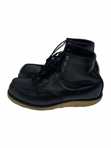 RED WING◆レースアップブーツ/US9.5/BLK/レザー/19238/スレ・変形・踵減・キズ