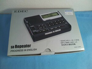 美品★EDEC 　英語学習　SDE-200 　SDリピーター　SD REPEATER ／「BOOK５」SDカード付き★ 動作品