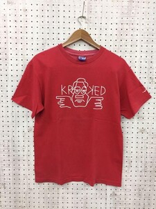 KROOKED クルキッド オールド レトロ 00s スケート ストリート 古着 フェード イラスト プリント 半袖Tシャツ USA製ファブリック メンズ M