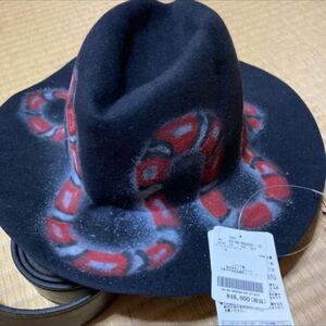 新品 タグ付き 激レア レナードプランク スネーク 中折れ ハット RARE KING snake Python 蛇 総柄 REINHARD PLANK HAT フェドーラ帽子 Y2K