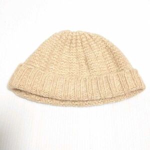 b0014★ミルクティーベージュ ニットキャップ ニット帽 ビーニー レディース 美品