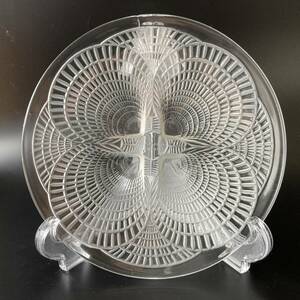 【本人作】R.LALIQUE　ルネ・ラリック　コキーユ　COQUILLE プレート　皿　16.5cm　貝　ガラス　1924年　アンティーク