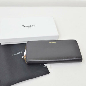 新品 レペット repetto PORTEFEUILLE ZIPPE ウォレット 長財布 ブラック｜8i0615*A