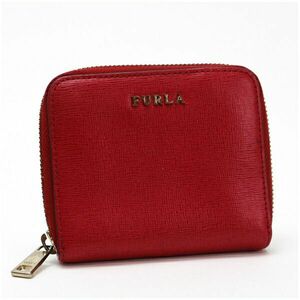 ★ フルラ 二つ折り ラウンドファスナー財布 レッド 中古 ABランク FURLA ｜女性用 レディース ウォレット さいふ