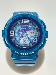 CASIO◆クォーツ腕時計・Baby-G/デジアナ/セラミック/BLU/BLU