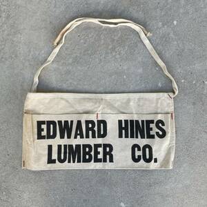 ビンテージ　キャンバス　エプロン　EDWARD HINES LUMBER Co.　腰掛け　アンティーク　雑貨　231223