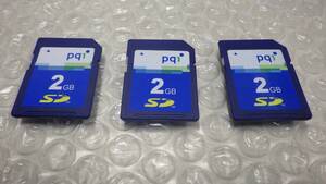 *pq1　ＳＤメモリーカード 　2GB　3枚セット 中古動作品　