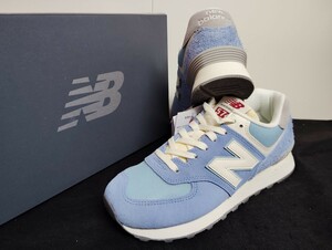 新品未使用品24.5cmニューバランス（newbalance）レディーススニーカーU574RCAライトブルー水色青ML574好きにも 