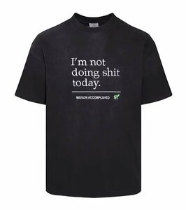 VETEMENTS ヴェトモン トップス Tシャツ メンズ シンプル ユニセックス カジュアル ブラック M