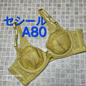 1円スタート　●15-5　新品　A80　セシール　ブラジャー　後姿に気を抜かない背中すっきりブラ　伸縮性に優れた薄手パワーネットヘム素材