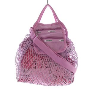 レスポートサック LesportSAC SM NET SHOULDER BAG フィッシュネットラベンダーハンドバッグ ショルダーバッグ 2way 紫 パープル /SR30 レ