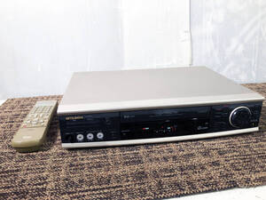 中古★MITSUBISHI/三菱　S-VHSビデオデッキ　映像機器　リモコン付【HV-BX200】ECE5