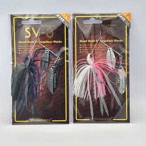 メガバス SV-3 3/8oz DW 2個セット 未開封 BLACK BLUE ＆ COTTON CANDY MEGABASS バズベイト スピナーベイト